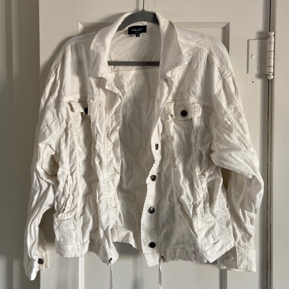 Splendid White Linen Jacket size Large